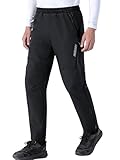 ARSUXEO Pantaloni da Ciclismo Invernali Uomo Pantaloni Bici Outdoor Pantaloni Sportivi Pantaloni Trekking con Tasche con Zip per Fitness, Campeggio, Arrampicata, Corsa e Sci D5 Nero M