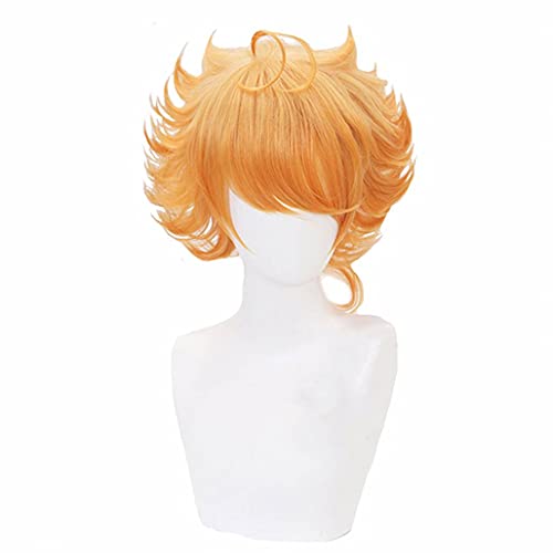 Ani·Lnc Anime Cosplay Perücke, Emma Wig The Promised Neverland My Hero Academia Kunsthaar mit Perückenkappe fur Halloween Cover