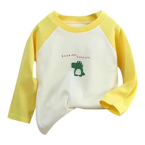 Toddler Girls Boys Long Sleeve Shirts Cotton Crewneck T-Shirts 'I'm Strong' Lettering Tops Cute Bear Graphic Tees Base Layer