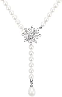 [Free bird] ロングネックレス レディース パールネックレス クリスマス 貝パール8mm 結婚式 真珠 母 女性 90cm調整式 宴会 誕生日 クリスマスプレゼント 女性ギフト(多様な付け方