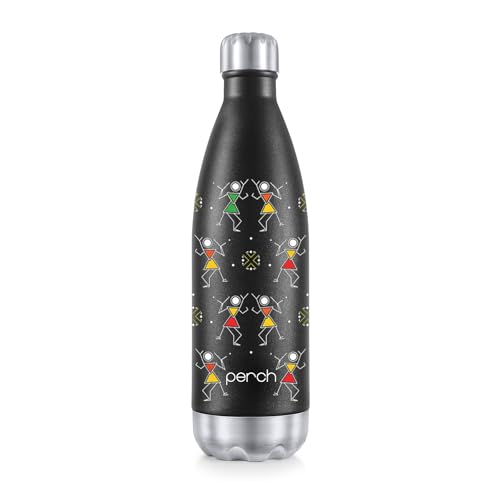 Image of Perch Retro Hot and Cold Stainless Steel Water Bottle 980ml | Triple-Layer Vacuum Insulated Flask | ISI Certified, Leakproof & BPA-Free | Ideal Gift for Men, Women & Parents | Warli Art
