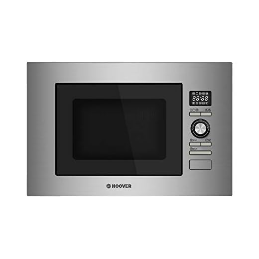 Hoover HMB20/1GDFX - Microondas integrable con grill, 20 litros, 800W-1000W, 10 automenús, Descongelación automática, Microondas sin marco, Inox