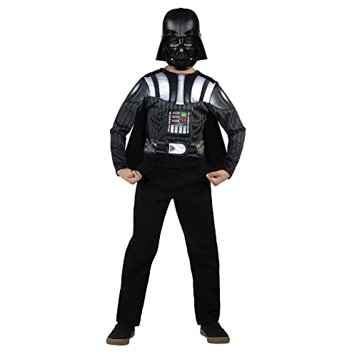Star Wars Darth Vader Youth Muscle Chest Box Set - Padded Costume Top and Cape with Plastic Mask - Size S (4-7) Multi by Jazwares Costume Play - Used condition - Image 4
