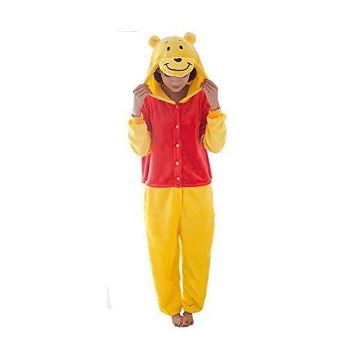 Mcdslrgo Pijamas unisex para adultos, diseño de animales, pijama, disfraz de cosplay, Winnie Pooh, S