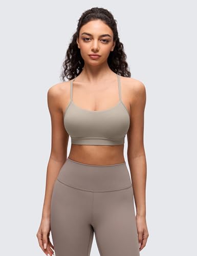 Image of CRZ YOGA Butterluxe Y Back Sports Bras | Light Support, Removable Pads, Yoga, Extremely Soft, Scoop Neck, Spaghetti Strap, for Women