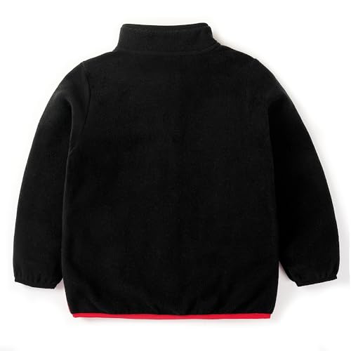 Image of Toddler Boys Girls Fleece Jacket Lightweight Fall Spring 2-12 Years | Soft Anti-Pilling Fleece, Easy Zip-Up, Hand-Warm Pockets, Windproof Stand Collar, Wear Alone or as Layer, Ideal for School