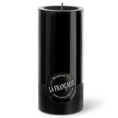 Bougies la Franaise Unscented Pillar Candle Black
