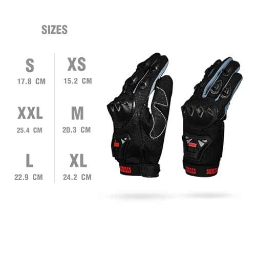 Image of STUDDS SMG 6 Full Finger Bike Riding Gloves with Touch Screen Sensitivity Thumb & Index Finger, Knuckle Protection Mesh Fabric, Anti-Slip Silicon Pads