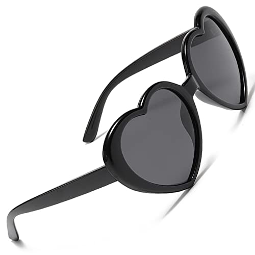 Kursan Black Heart Sunglasses for Women Polarized Lovely Shaped Cute Sun Glasses Shades UV4004