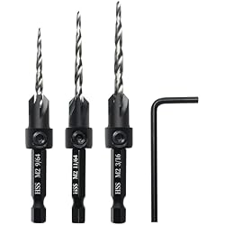 AIMLENTOOL 3PCS M2 Countersink Drill Bit Set | with 1/4
