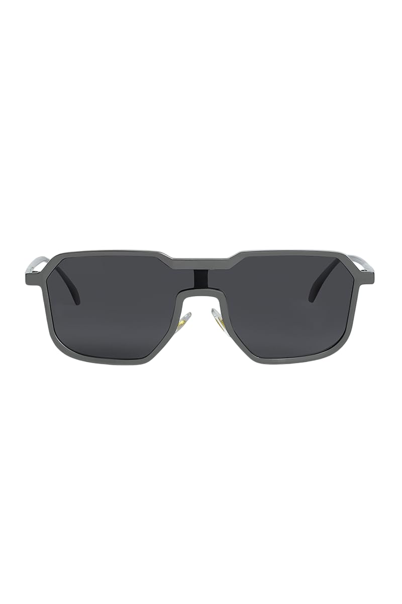 SNITCH Sleek Rectangular Black Sunglasses