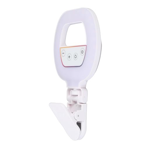 RGB Video Light, 3 Color Temperature 5 Brightness Settings Rechargeable CRI Ra95+ LED Fill Selfie Light with 3 Modes, for Live Streaming