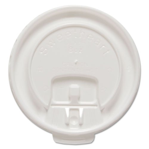 SOLO Cup Company - Liftback & Lock Tab Cup Lids for Foam Cups, Fits 8 oz Trophy Cups, WE, 100/PK DLX8RPK (DMi PK