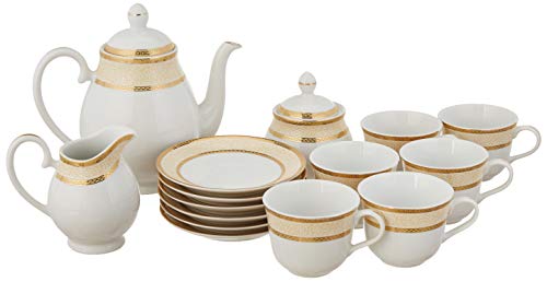 Azure Primmum Porcelain Tea Set, 17 pcs, Golden