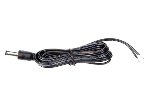 Velleman Cable de alimentación de 1,30 m con Clavija Macho de CC de 2,1x5,5 mm