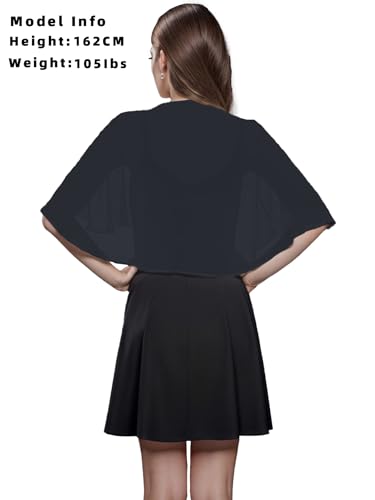 Soft Chiffon Shawl Wraps Shrug for Evening Dress Wedding Vintage Style Cape for Women3