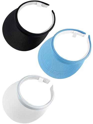 3 Pack Sports Sun Visor Hat Women Men Adjustable Clip On Visors Outdoor Golf Beach Cap