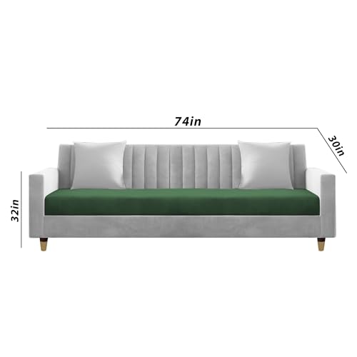 Image of Casaliving Garcia 3+2+1 Seater Sofa Set for Living Room (Green Grey Colour) Premium Fabric Sofa