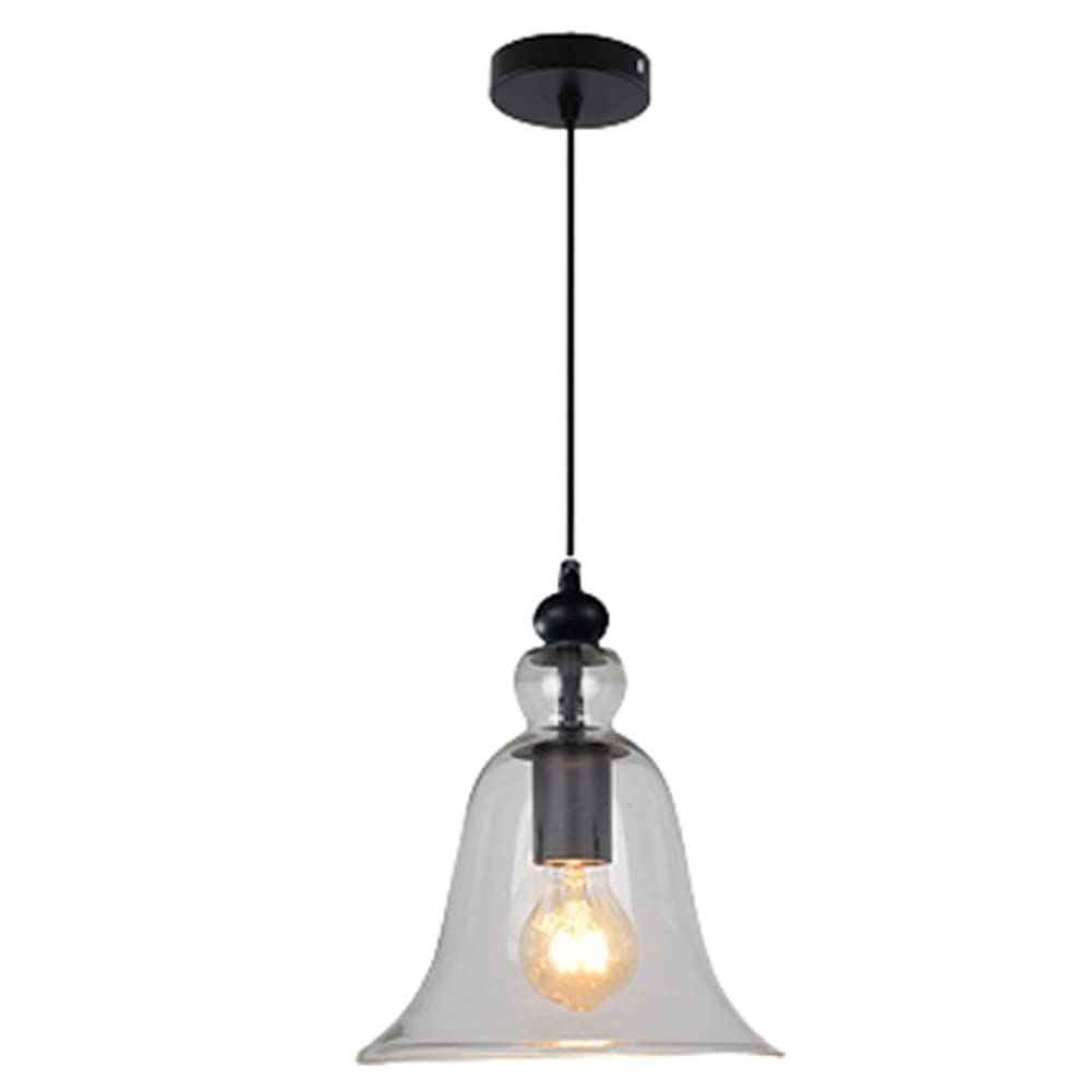 Lustre îlot de cuisine suspension verre ambré cloche pour ambiance de restaurant