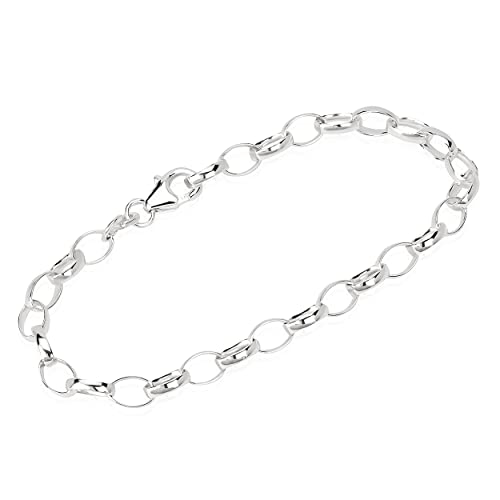 Pulsera de plata de ley 925 con acabado brillante y cierre seguro de alta joyería