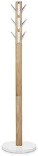 Umbra Flapper Coat Rack, Clothing Hanger, Umbrella Holder, and Hat Organizer, Great for Entryway, Wood, White/Natural