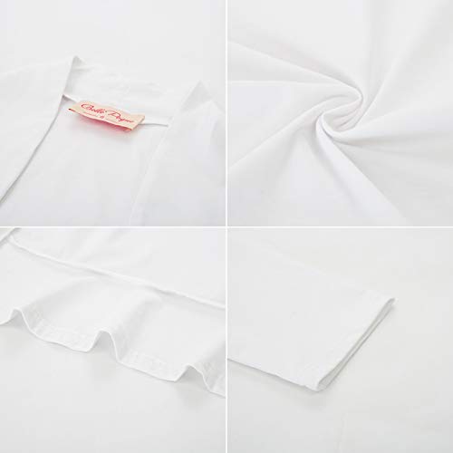 Belle Poque Women's White Shrug Bridal Bolero Cardigan For Evening Dress Open Front Jacket Coat (White,S) #TOP6