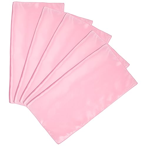 10 Servilletas de raso rosa MAGICLULU | Tela reutilizable de satén para mesa 6