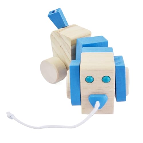 木製引き玩具 - 教育的インタラクティブロープ牽引ハイハイ子犬 | 歩行おもちゃベビー引っ張り犬 - 男の子女の子子供幼児向け室内屋外旅行用