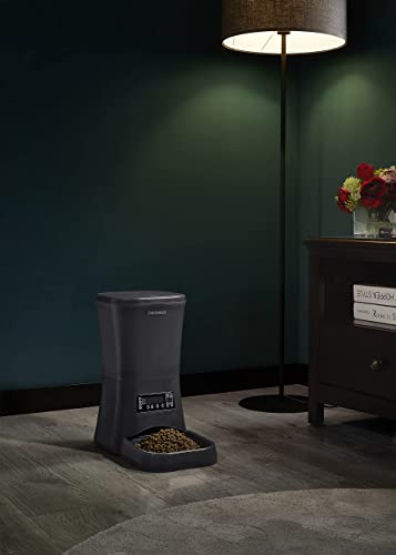 Dogness 9L Pet Automatic Cat Feeder | Programmable Auto Pet Dog Food Dispenser Feeder For Kitten Puppy - Portion Control Up To 4 Meals/Day,Voice Recording,Battery And Plug-In Power (Black) #TOP2