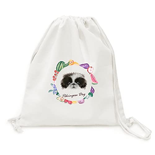 Sac en tissu pliable pékinois un cabas mignon pour vos légumes