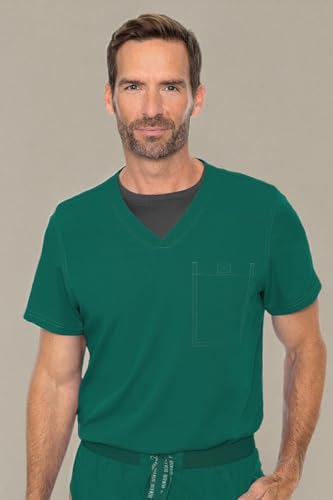 Image of Med Couture Rothwear Touch Scrub Top for Men V-Neck 1 Pocket