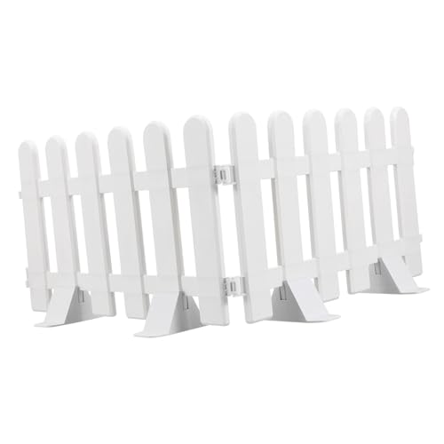 Veemoon 2 Stück Weißer Kunststoff-Gartenzaun Miniatur-Gartenornamentzaun Für Parkhinterhof Schützt Pflanzen Vor Störungen (19 65 X 11 79 Zoll), 8FZ0F22RINC20L081HW7