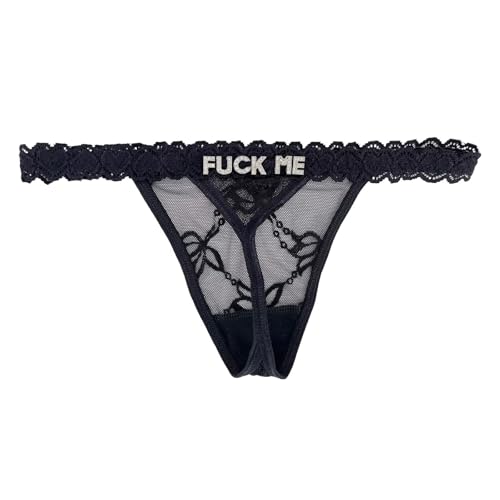 Image of UIASKOWP Personalized Thong With Special Word Funny Custom Underwear Thong Low Rise Sexy G-String for Women