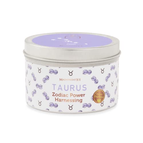 Magnificent 101 Taurus Zodiac Sign Candle â Choose Your Birthdate â Great Holiday Gifts for Horoscope and Astrology Fans â Scented Soy Wax in 6oz Tin Holder Ideal for Menâs and Womenâs DÃ©cor Style