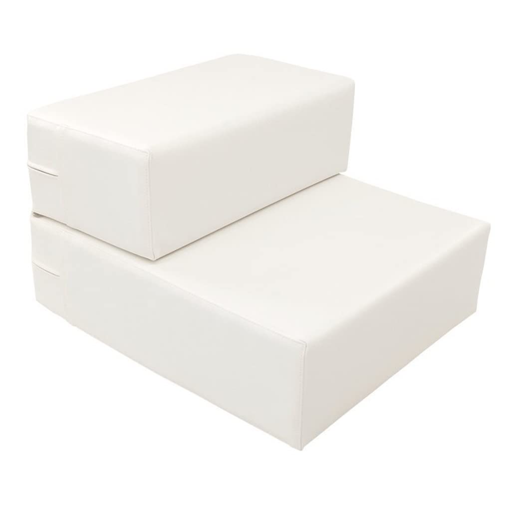 Inicio Escaleras para Mascotas Escaleras para Perros de 2 Escalones Esponja de Alta Densidad Escalones para Mascotas para Gatos Escalones para Perros, 44 * 40 * 32 cm (White 44 * 40 * 32cm)