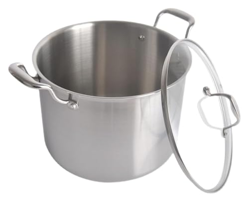 Olla de Acero Inoxidable, Olla con Espiga, Cacerola doméstica de acero inoxidable de gran capacidad, olla sopera multifuncional, profunda y espesa.(30CM)
