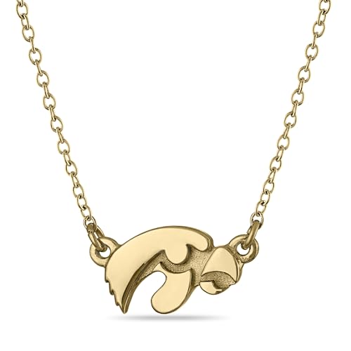 Stone Armory Iowa Hawkeye Gifts - 18K Gold Plated Necklace - Hypoallergenic, Adjustable 16-20in - Iowa Hawkeye Women's Jewelry