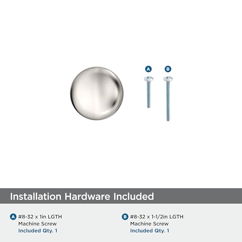Image of Amerock 25 Pack 1-1 /4 inch Round Edona Polished Nickel Cabinet Knob