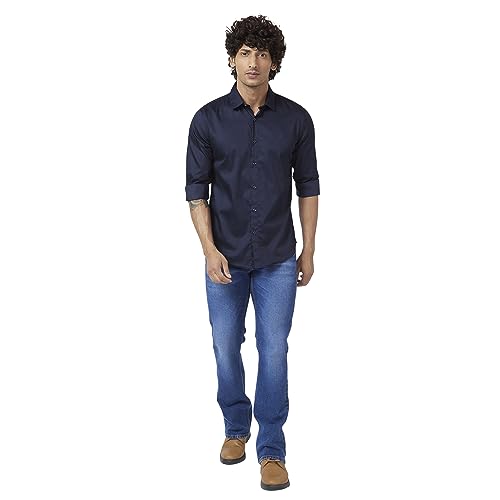 Image of Spykar Men's Regular Fit N /A Full Sleeve Solid Casual Shirts