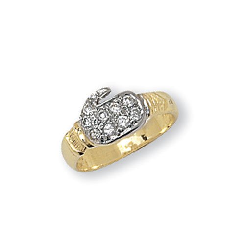 Bague Or Jaune Femme 9k et Zirconium de Culture d'Excellence