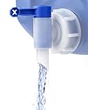 Blauer Auslaufhahn für Wasserkanister, Dosierhahn Blau | Hahn für Kanister (1, DIN 45)