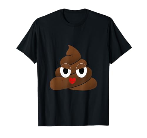 Poop Face Sassy Female Poop Pile avec mascara Rouge à lèvres T-Shirt