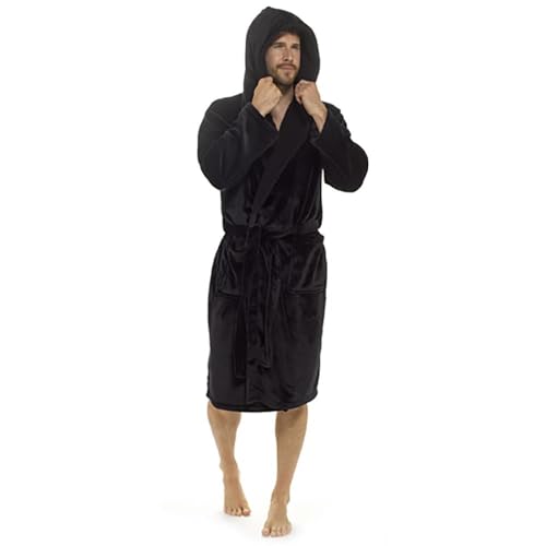 Albornoz de lujo hombre bata de forro polar con capucha premium 2