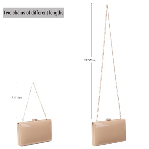 Image of Patent Leather Clutch Purses for Women Glossy Evening Bag