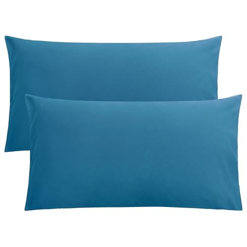 FLXXIE 2 Pack Microfiber King Pillow Cases, 1800 Super Soft Pillowcases with Envelope Closure, Wrinkle, Fade and Stain Resistant Pillow Covers, 20x36, Teal
