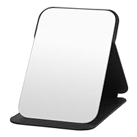 OSDUE Folding Tabletop Mirror, PU Leather Portable Travel and Desktop Vanity Mirror with Stand for Office Desk, Vanity Table, Camping