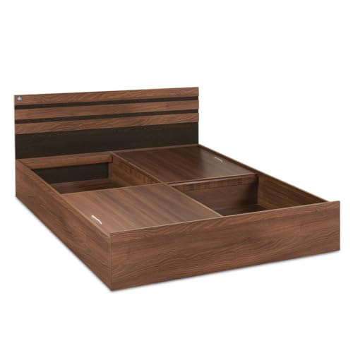 Image of DELITE KOM Cocoa Engineered Wood Queen Box Bed (Finish Color Acacia Dark Delivery Condition Knockdown)