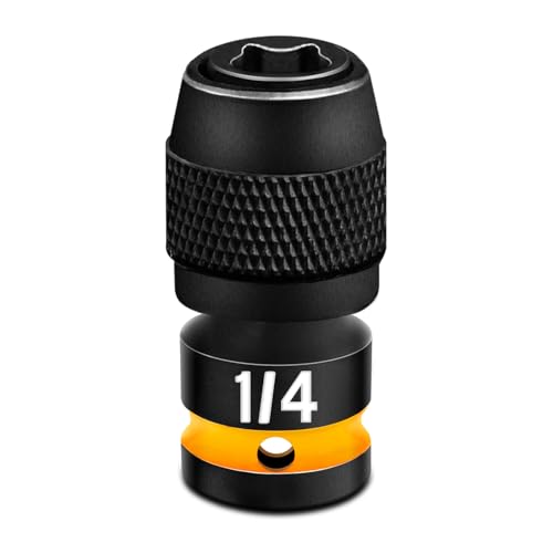 Schnellspann-Schlagbitaufnahmen, 1/4-Zoll-Viereckantrieb auf 1/4-Zoll-Sechskantsteckdose-Adapter, CR-MO-Stahl, geprägte Größenmarkierung