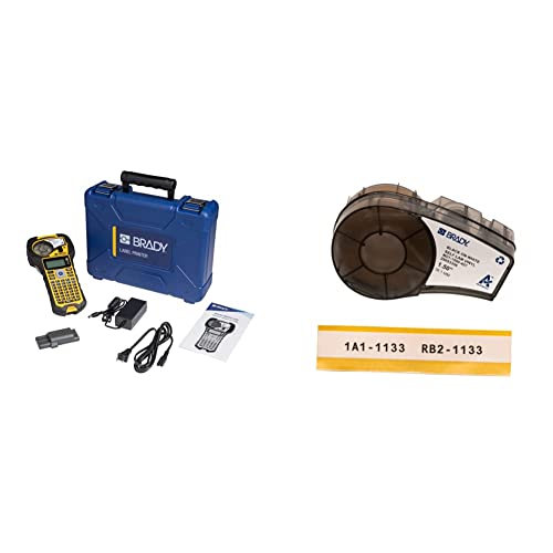 Image of Brady M210 Portable Label Printer Kit (M210-KIT) and Brady Authentic (M21-1500-427) Self-Laminating Wire Wrap