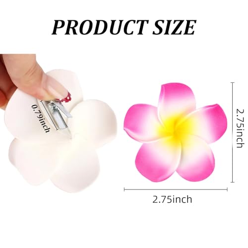 10 pinzas para el cabello flor plumeria multicolor miniatura 2